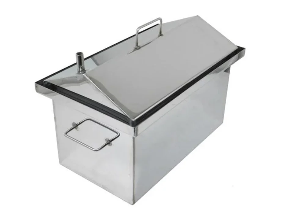 Коптильня из нерж стали с гидро. средняя 2мм дом